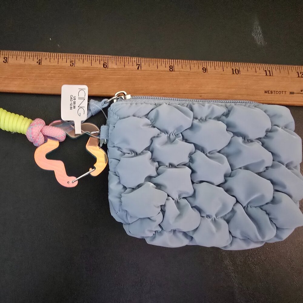Icing periwinkle blue puffy coin purse - NWT